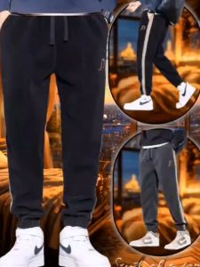 Plain Corduroy fabric Four pockets Casual Ankle Trousers Elastic waist Between strips Jogger pants