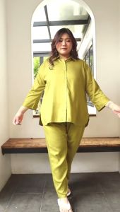 EVITA ONE SET - AMRO SLEEPWEAR - ONE SET - CP JUMBO TANGAN 7/8 - SETELAN PIYAMA - PIYAMA RAYON