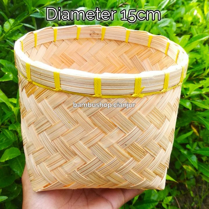 tumbu bambu 15cm bakul anyaman Tompo Bambu Wadah Bambu