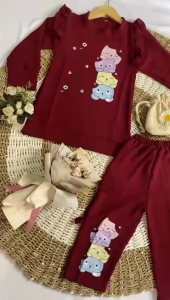 setelan anak prempuan terbaru 2025-rainbou set kids crinckle airflow.setelan anak prempuan 3-12thn