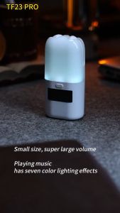 TF23 BOX 2-in-1 Bluetooth earphones and speakers with color ambient LED lights battery level display music player