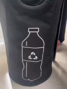 Large Capacity Empty Bottle Storage Basket With Aluminum Handle 82L Wastewater Bottle Collector Bag Folding Recycling Bin
