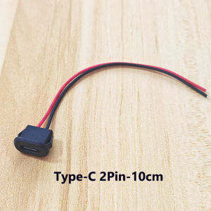1/2/5PCS Type-C Female Panel Mount Connector 2P/4P With PH2.0 Terminal Cable Injection Molded Charging Plug Jack For Electronics