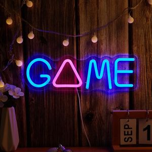 Chi-buy LED Neon Game USB Powered Neon Signs Night Light 3D Wall Art Bedroom Living Room Decor Lamp Signs,Suitable for