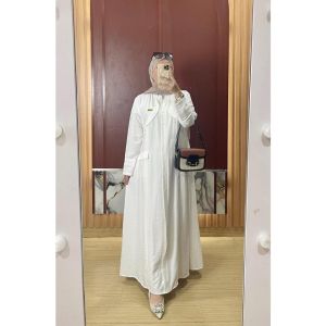 gamis polos polo linen - safiya dress polos busui - polo linen grade A premium | gamis casual lebaran modis mewah simpel elegan cantik busui kancing depan jumbo tasikmalaya bahan adem lembut kokoh