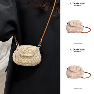 Summer Knitted Crossbody Bag Womens New 2025 Woolen Earphone Bag Small Elegant Crossbody Purse Fashionable Shoulder Bag