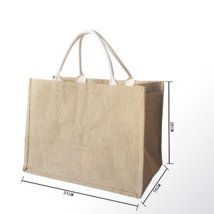 Xiaohongshu Same Style Thick Jute Shopping Bag Water-Repellent Cloth Satchel Shopping Bag Retro Large Travel Storage Eco-friendly Bag A4