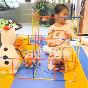 100Pcs/set Straw Constructor Toys Building Toys Straws and Connectors Building Sets Colorful Motor Skills Educational Toy Gift