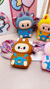 Tas Selempang Labubu Tas Silikon Tas Labubu Anak Tas Boneka Kartun Anak Tahan Air