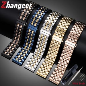 Zhangeer 20mm 22mm High Quality Stainless Steel Watchband Metal Folding Watch Buckle Watch Band Strap Bracelet Watch Accessories with Tool
