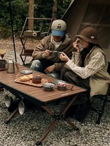 โต๊ะแคมป์ปิ้ง รับประกัน 10 ปี และสนาม พับได้ อลูมิเนียม ร่มกลาง โต๊ะ Camping