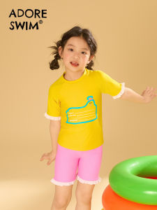 Bộ Đồ Bơi Tay Ngắn Mùa Hè Cho Bé Gái Adoreswim Bộ Đồ Bơi Hai Mảnh Cho Trẻ Em Tắm Nước Nóng Chống Nắng Thời Trang Thể Thao