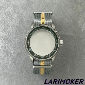 38mm Watch Case With Scale Mark Chapter Ring Sapphire Glass for NH34NH35NH36 PT5000 Movement with Woven Strap and Leather Strap