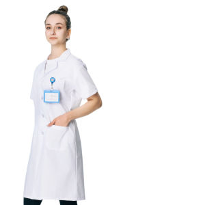 Womens White Lab Coat Work Clothes Short Sleeves Doctors Nurses Dental Clinics Pharmacies Beauty Lab Coats Women