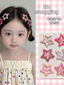 Pentagram Cutout Glitter Grid Childrens Hair Clip