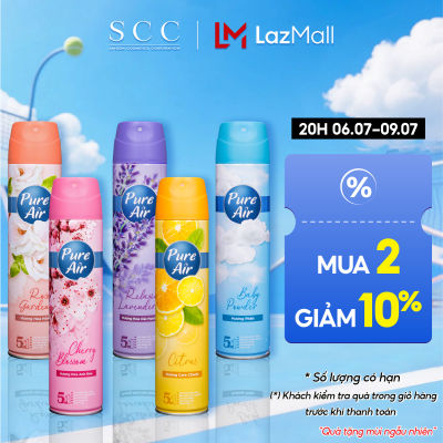 Xịt Phòng Hương Nước Hoa Pure Air Khử mùi Hương Hoa Hồng Hương Anh Đào Hương Cam Chanh Hương Phấn Hương Oải Hương 280ml