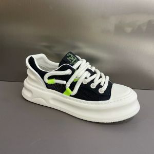 New Mens Comfortable Casual Mesh Upper Shoes Versatile Stylish Trendy High-End Feeling European Cool Flat Heel round Toe Shoes