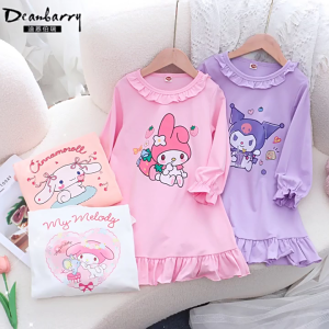 ชุดนอน ชุดเดรสเด็กน่ารัก คุโรมิ แขนยาว ชุดนอน ชุดนอนเด็ก สาว กระโปรง เสื้อ ชุดเจ้าหญิง