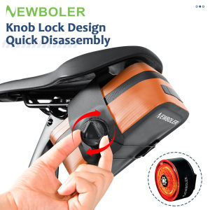 NEWBOLER Bicycle Saddle Bag PVC Seamless Waterproof Wear-Resistant Rotating Lacing Buckle 0.5L Mini Saddlebag Bike Accessory