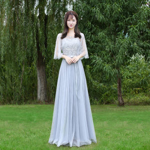 Long Sleeve Midi Dress Sister Group Maids of Honor Gown Performance Evening Dress Elegant Style Korean Version A-Line Skirt