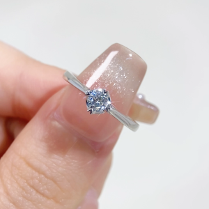 LAZO DIAMOND Love Mark Cathedral Solitaire Diamond Engagement Ring in 18k White Gold