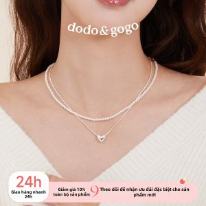 DODO.GOGO | Dây Chuyền Ngắn Sang Trọng Hình Tim Đính Ngọc Trai