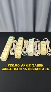 STOP KONTAK GEPENG SNI/Stop Kontak + Kabel 2/3/4/5 Lubang&1.5/3/5M/Tipe GEPENG / Merek CAHAYA