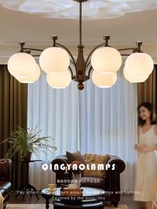 QINGYAO | Retro Style Pendant Light Glass Semi