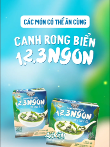 COMBO 5 Hộp Canh rong biển ăn liền hộp 4 gói x 5.5g 123 NGON nấu canh không bột ngọt TÂM MINH FOODS