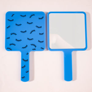 Square Handheld Eyelash Extension Makeup Vanity Mirror Student Bathroom Handle Hand Mirror SPA Salon Compact Mirrors Portable