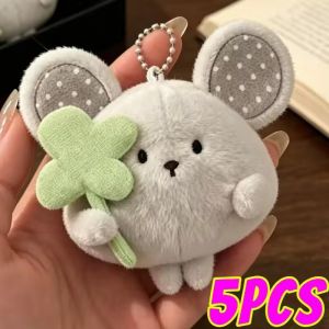 5pcs Cartoon Mouse Plush Keychains Handbags Car Keys Pendant Fluffy Animal Bag Charms Keys Holder Women Men Gifts Accessories