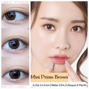 Softlens Mini Primo Brown Dia. 14.2mm Normal & Minus ( -0.50 s/d -10.00 ) Soflens Bisa Beda Minus Natural By Kitty Kawaii