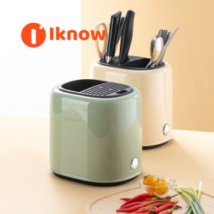 I know Universal Knife Block Holder - Round Kitchen Knife Storage Unique Slot Design to Protect Blades Space Saver Knife Organizer Detachable for Easy Cleaning
