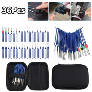 18/36Pcs Terminal Removal Tool Kit Depinning Tool Electrical Connector Pin Removal Car Optional Wire Terminal Removal Tools