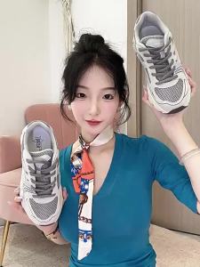 DUSTO | Silver Color Match Casual Dad Shoes Increase Height Thick Soled Sport