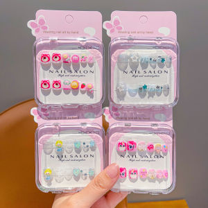 Dán Móng Tay Dễ Thương Hình Gấu Mận Dán Móng Tay Tự Dính Có Thể Tháo Rời Cho Trẻ Em Đồ Chơi Cho Bé Gái Dán Móng Tay Thời Trang