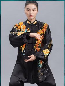 Breathable Lightweight Loose Embroidered Phoenix Practice Clothing