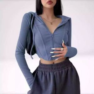 JAKET CROPE HAERIN KNIT PREMIUM JACKET WANITA ZIPER HOODIE CROP TOP