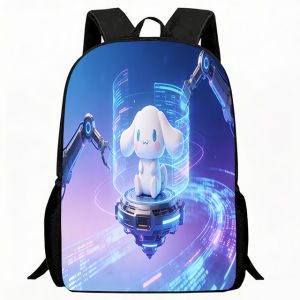Sanrio | Kids Bag Tech Style Cartoon Dog Print Backpack Futuristic Holographic Mechanical Arm Design Adjustable Lightweight Breathable Sc