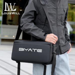 LouisWill Men Shoulder Bags Fashion Cross Body Bag Sports Bag Handbag Waterproof Wear Resistant Super Large Capacity Sling Bags Simple Casual Sport Street Bag for Student Teenager