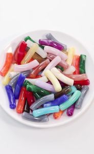 30pcs Acrylic Bamboo Tube Beads Dual Color Chunky Bent Pipe Loose Beads for DIY Bracelet Necklace Jewelry Making Accessories