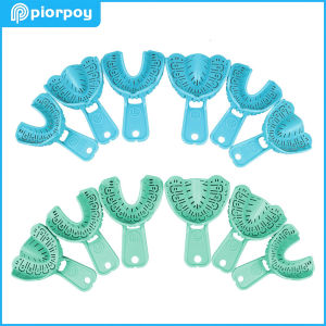 PIORPOY 6Pcs/Set Disposable Denture Trays Dental Impression Kit S/M/L Plastic Full Mouth Removable Partial Mold Tray Dopship