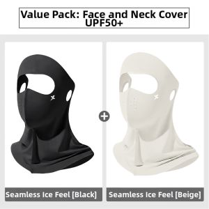 XTEP | Female Sun Protection Face Mask with Extended Neck Protection Breathable Ice Silk Material Anti-UV