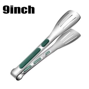 7/9/11Inch Anti-Slip 304Stainless Steel Kitchen Food Tongs Bread Seng Clip Barbecue Cooking Accessories