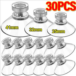 YESPERY 30Pcs Suction Cup Hooks with Screw Clear Sucker Pads Strong Adhesive Suction Holder for Glass Bathroom Wall Door