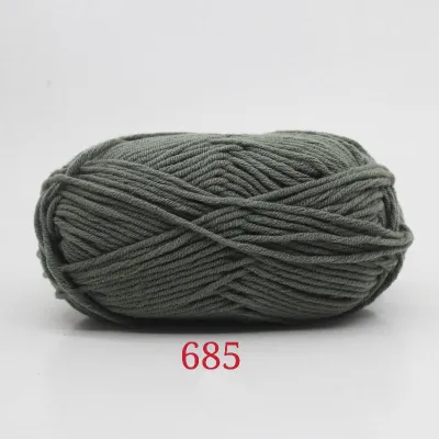 Milk Cotton 5ply Yarn 50g - Pink Blue Gray Green Baby Cotton Knitting
