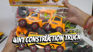 4in1 Sanitation Fire Rescue Construction Farmer Truck Inertia Baby Boy Kids Toy Present Gift 4合1惯性车子 *READY STOCK*