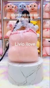 Boneka hamster lucu pake topi bunga dan tas boneka ukuran 30 cm Terbaru bahan plus lembut