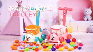 【Free Shipping】1PCS Mini Kids Supermarket Shopping Cart Groceries Trolley Toys For Girls Kitchen Play House Game Fruits Vegetables Pretend Baby Toy