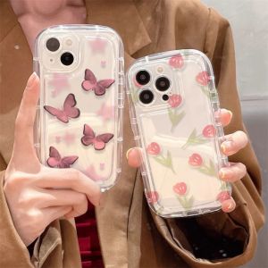 Compatible with iPhone case 15 Pro Max 11 13 Brilliant butterflies and flowers casing 12 14 XR X Xs Max shockproof